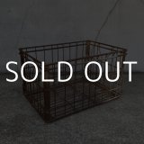 VINTAGE ANTIQUE WIRE BASKET ヴィンテージ アンティーク ワイヤーバスケット メタルボックス かご / インダストリアル ガレージ アイアン 収納 什器 ケース アメリカ USA (2)