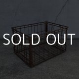 VINTAGE ANTIQUE WIRE BASKET ヴィンテージ アンティーク ワイヤーバスケット メタルボックス かご / インダストリアル ガレージ アイアン 収納 什器 ケース アメリカ USA (1)