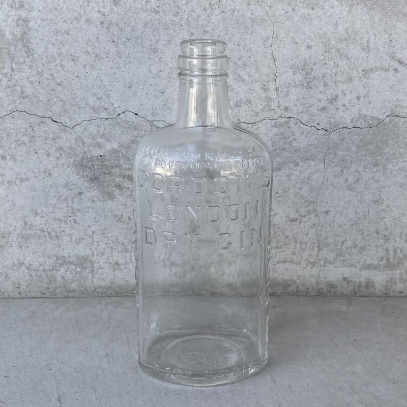 画像1: VINTAGE ANTIQUE DRY GIN BOTTLE ヴィンテージ アンティーク ガラス瓶 ボトル  /  ガラス ディスプレイ インテリア ロンドンドライジン BAR アメリカ USA