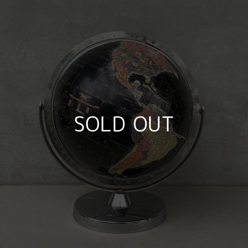 画像1: VINTAGE ANTIQUE REPLOGLE GLOBE BLACK OCEAN ヴィンテージ アンティーク 地球儀 ブラックオーシャン / コレクタブル 地図 インテリア 50' 黒色 店舗什器 アメリカ USA