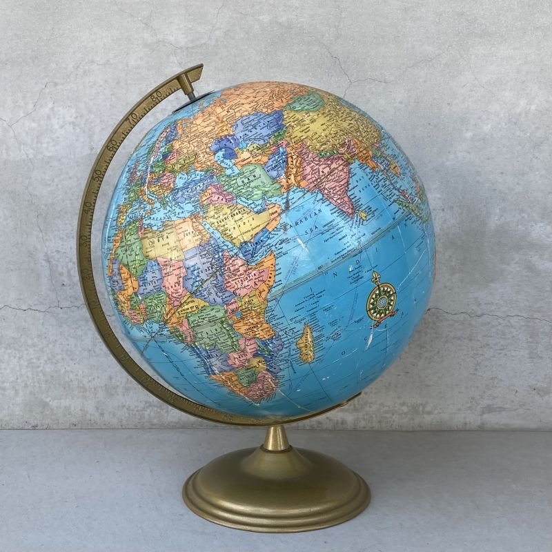画像2: VINTAGE ANTIQUE CRAM'S IMPERIAL WORLD GLOBE ヴィンテージ アンティーク 地球儀 / コレクタブル 地図 インテリア 店舗什器 アメリカ USA (1)