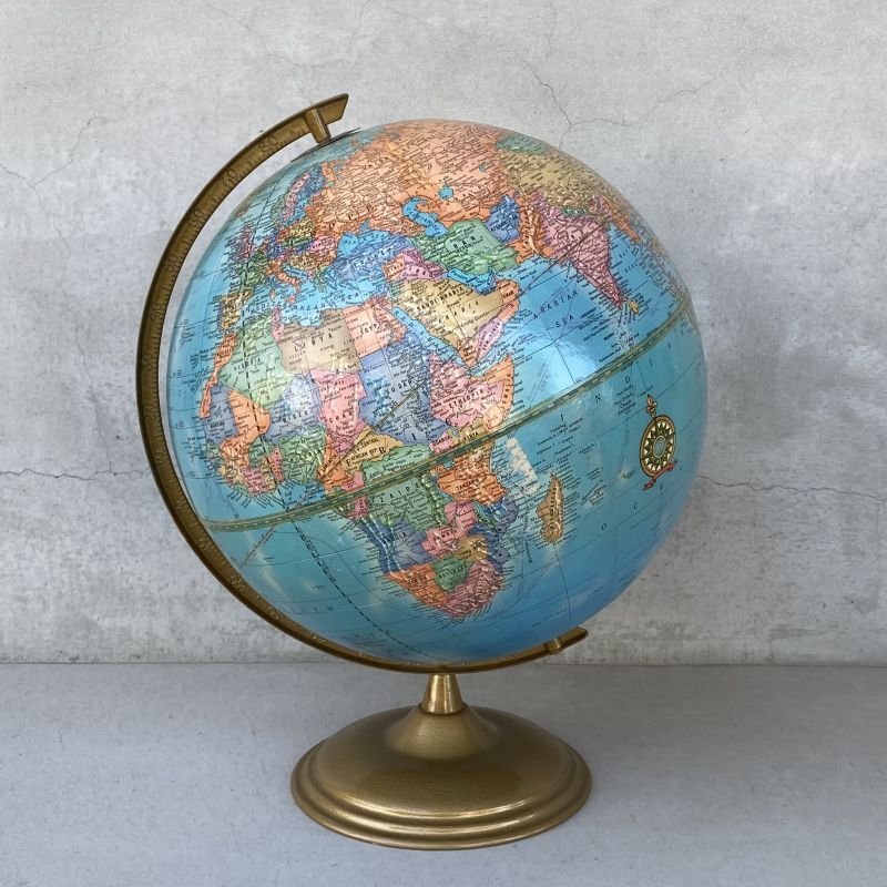 画像2: VINTAGE ANTIQUE CRAM'S IMPERIAL WORLD GLOBE ヴィンテージ アンティーク 地球儀 / コレクタブル 地図 インテリア 店舗什器 アメリカ USA (2)