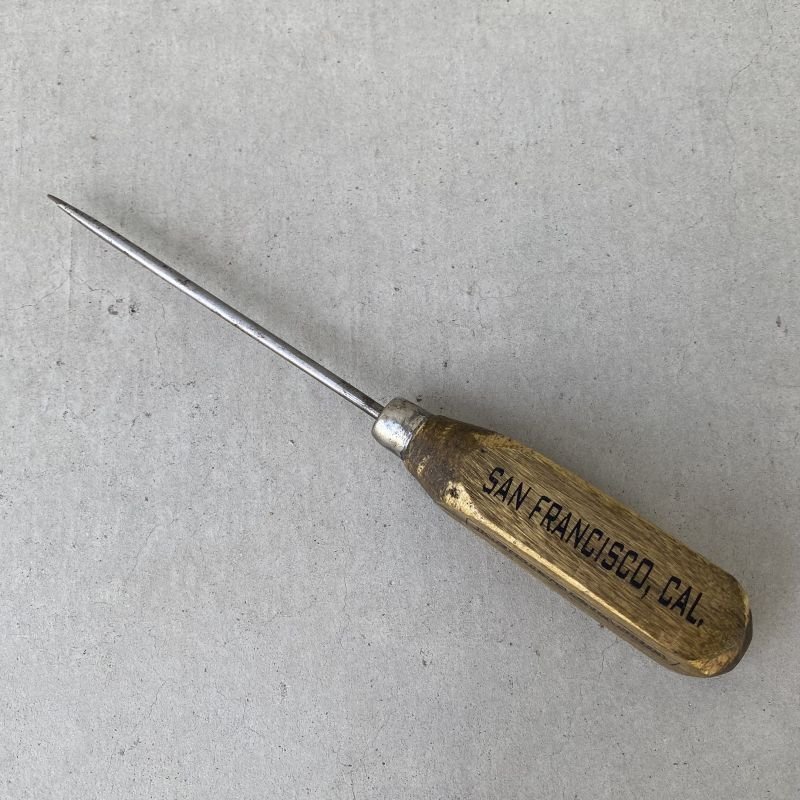 画像1: VINTAGE ANTIQUE ICEPICK ヴィンテージ アンティーク アイスピック 氷割り / オブジェ ディスプレイ インテリア ウッド 木製 バー BAR アメリカ (4)