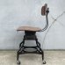 画像5: VINTAGE ANTIQUE TOLEDO CHAIR ヴィンテージ アンティーク トレド ドラフティングチェア 椅子 / インダストリアル ウッド アイアン 家具 木製 鉄 店舗 什器 UHL アメリカ (2)