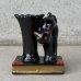 画像2: VINTAGE ANTIQUE CERAMIC PEN HOLDER BLACK CAT ヴィンテージ アンティーク セラミック ペンホルダー 黒猫 / コレクタブル オブジェ ディスプレイ 陶器 置物 輸出用 (2)