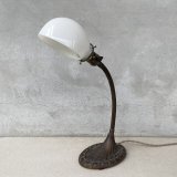 VINTAGE ANTIQUE DESKLAMP ALADDIN MFG Co. ヴィンテージ アンティーク デスクランプ スタンドライト 卓上ライト 照明 / ミルクガラスシェード グースネック アメリカ