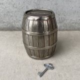 VINTAGE ANTIQUE PIGGY BANK BARREL ヴィンテージ アンティーク コインバンク 貯金箱 / コレクタブル オブジェ アドバタイジング 樽型 銀行 雑貨 アメリカ