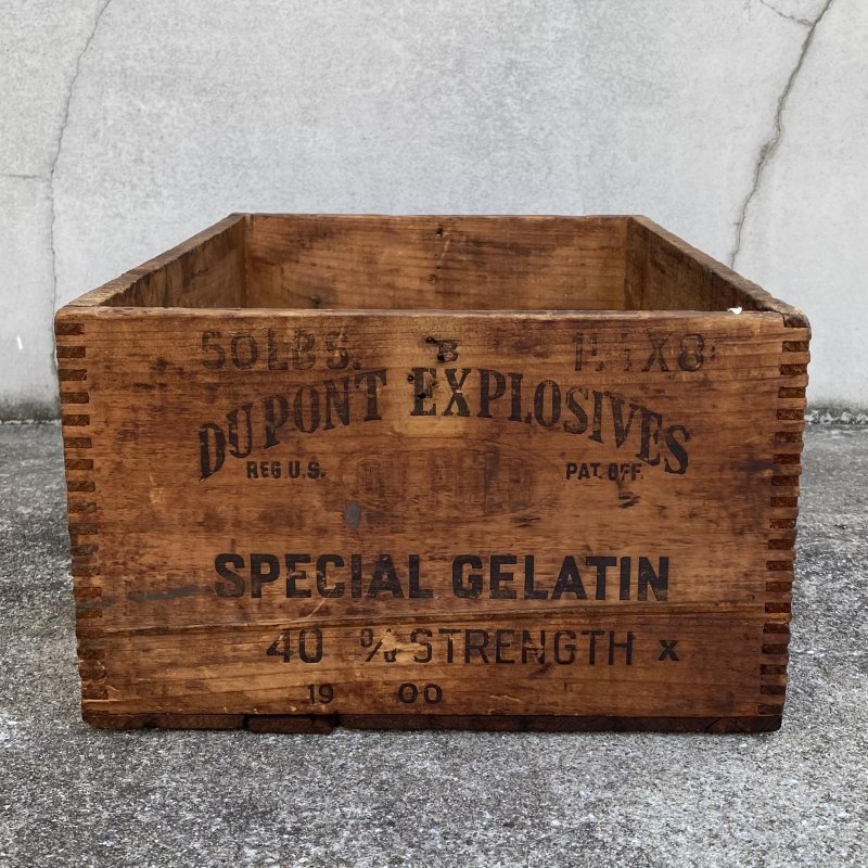 画像2: VINTAGE ANTIQUE WOOD CRATE WOODEN BOX DUPONT ヴィンテージ アンティーク ウッドボックス 木箱 / コレクタブル 収納 ケース ガレージ ガーデニング 店舗什器 アメリカ USA 