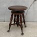 画像1: VINTAGE ANTIQUE PIANO CHAIR STOOL  ヴィンテージ アンティーク ピアノチェア スツール 椅子 / 回転いす ウッド 木製 家具 店舗什器 アメリカ (1) (1)