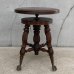 画像3: VINTAGE ANTIQUE PIANO CHAIR STOOL  ヴィンテージ アンティーク ピアノチェア スツール 椅子 / 回転いす ウッド 木製 家具 店舗什器 アメリカ (1)