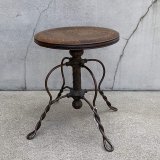 VINTAGE ANTIQUE TONK PIANO CHAIR STOOL  ヴィンテージ アンティーク ピアノチェア スツール 椅子 / 回転いす ウッド アイアン 木製 鉄 家具 店舗什器 アメリカ