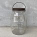 画像1: VINTAGE ANTIQUE GLASS JAR BARREL JAR ヴィンテージ アンティーク ガラスジャー バレルジャー 瓶 / ボトル ガラス 樽型 小物入れ 収納 店舗什器 アメリカ (1)