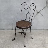 VINTAGE ANTIQUE ICE CREAM PARLOR CHAIR ヴィンテージ アンティーク アイスクリームパーラーチェア 椅子 / ウッド アイアン 木製 家具 店舗 什器 アメリカ USA (4)