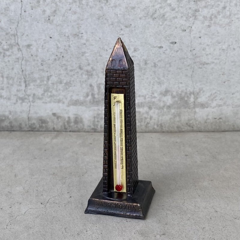 画像1: VINTAGE ANTIQUE WASHINGTON MONUMENT THERMOMETER ヴィンテージ アンティーク ワシントン モニュメント 温度計 / コレクタブル オブジェ ディスプレイ 記念塔 置物 アメリカ