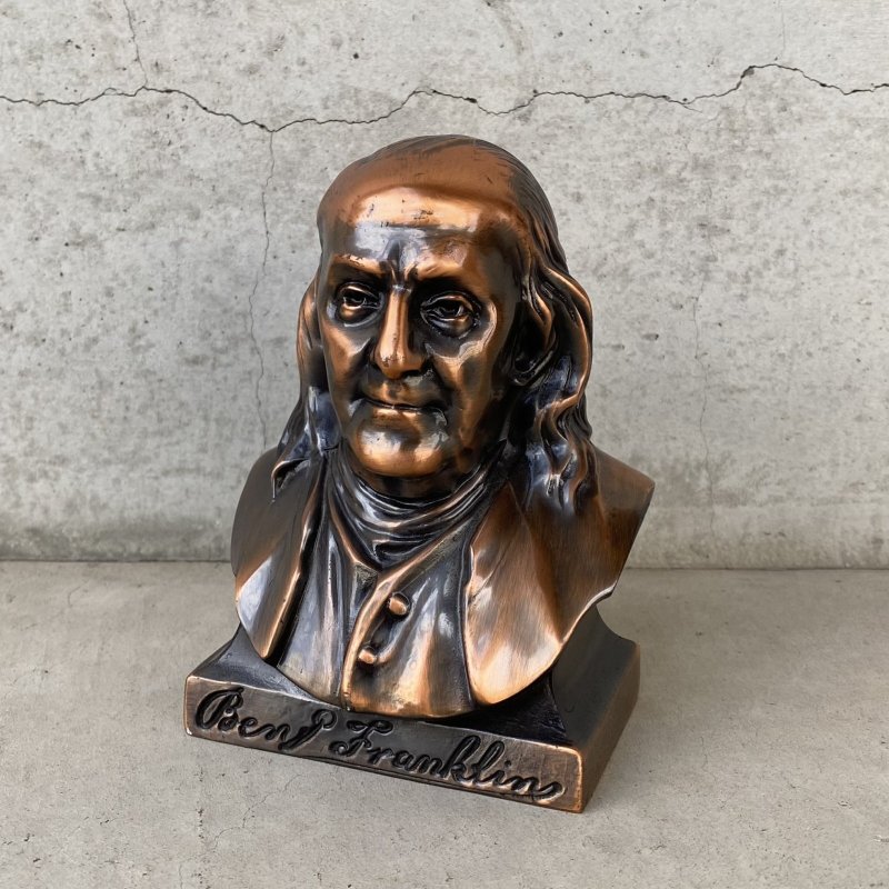 画像1: VINTAGE ANTIQUE BENJAMIN FRANKLIN ヴィンテージ アンティーク ベンジャミンフランクリン オブジェ 貯金箱 ジャパンカラー / コレクタブル ジャパンド ディスプレイ 胸像 置物 アメリカ