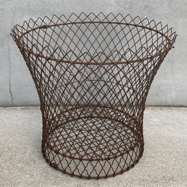 VINTAGE ANTIQUE WIRE BASKET ヴィンテージ アンティーク ワイヤーバスケット ゴミ箱 アメリカ / インダストリアル  ダストボックス 収納 インテリア USA