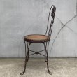 画像5: VINTAGE ANTIQUE ICE CREAM PARLOR CHAIR ヴィンテージ アンティーク アイスクリームパーラーチェア 椅子 / ウッド アイアン 木製 家具 店舗 什器 アメリカ USA (2) (5)