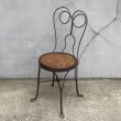 画像1: VINTAGE ANTIQUE ICE CREAM PARLOR CHAIR ヴィンテージ アンティーク アイスクリームパーラーチェア 椅子 / ウッド アイアン 木製 家具 店舗 什器 アメリカ USA (2) (1)