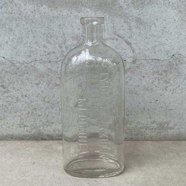 画像1: VINTAGE ANTIQUE DRUG BOTTLE MEDICINE BOTTLE ヴィンテージ アンティーク ドラックボトル メディスンボトル 薬瓶 / ドラッグジャー ガラス ディスプレイ インテリア アメリカ USA (1) (1)