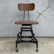 画像2: VINTAGE ANTIQUE TOLEDO CHAIR ヴィンテージ アンティーク トレド ドラフティングチェア 椅子 / インダストリアル ウッド アイアン 家具 木製 鉄 店舗 什器 UHL アメリカ (2) (2)