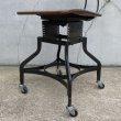 画像11: VINTAGE ANTIQUE TOLEDO CHAIR ヴィンテージ アンティーク トレド ドラフティングチェア 椅子 / インダストリアル ウッド アイアン 家具 木製 鉄 店舗 什器 UHL アメリカ (2) (11)