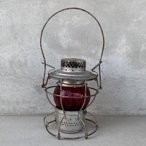 画像1: VINTAGE ANTIQUE HANDLAN ST.LOUIS RAILROAD LANTERN ヴィンテージ アンティーク レイルロード ランタン オイルランプ / キャンプ アウトドア 赤色 アメリカ USA (21) (1)