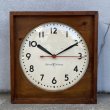 画像1: VINTAGE ANTIQUE WALL CLOCK EDWARDS COMPANY ヴィンテージ アンティーク ウォールクロック 壁掛け時計 /  ウッド 木製 四角形 ブラウン 茶色 店舗什器 アメリカ USA (1)