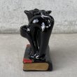 画像4: VINTAGE ANTIQUE CERAMIC PEN HOLDER BLACK CAT ヴィンテージ アンティーク セラミック ペンホルダー 黒猫 / コレクタブル オブジェ ディスプレイ 陶器 置物 輸出用 (4)