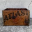 画像2: VINTAGE ANTIQUE WOOD CRATE WOODEN BOX  ATLAS BREWING CO. ヴィンテージ アンティーク ウッドボックス 木箱 / コレクタブル 収納 ケース ガレージ ガーデニング 店舗什器 アメリカ USA  (3) (2)