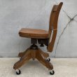 画像5: VINTAGE ANTIQUE CHAIR ヴィンテージ アンティーク 回転椅子 いす チェア / デスクチェア オフィスチェア ウッド 木製 家具 店舗什器 アメリカ (5)