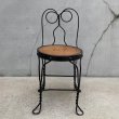 画像2: VINTAGE ANTIQUE KIDS CHAIR PARLOR CHAIR ヴィンテージ アンティーク 椅子 アイスクリームチェア パーラーチェア / キッズ 子供用 家具 インテリア アイアン 店舗什器 アメリカ USA (1) (2)