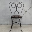 画像3: VINTAGE ANTIQUE ICE CREAM PARLOR CHAIR ヴィンテージ アンティーク アイスクリームパーラーチェア 椅子 / ウッド アイアン 木製 家具 店舗 什器 アメリカ USA (2) (3)