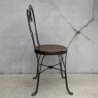 画像4: VINTAGE ANTIQUE ICE CREAM PARLOR CHAIR ヴィンテージ アンティーク アイスクリームパーラーチェア 椅子 / ウッド アイアン 木製 家具 店舗 什器 アメリカ USA (2) (4)