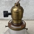 画像6: VINTAGE ANTIQUE LAMP ヴィンテージ アンティーク 吊り下げライト / ライト ペンダントライト ガラスシェード  スカート HUBBELL GE 天井照明 店舗什器 アメリカ (2) (6)