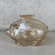 画像1: VINTAGE ANTIQUE PIGGY BANK OHIO OIL MARATHON ヴィンテージ アンティーク コインバンク 貯金箱 豚 ブタ / アドバタイジング コレクタブル オブジェ オハイオオイル 企業物 アンバー ガラス 置物 アメリカ (2) (1)