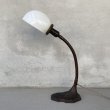 画像4: VINTAGE ANTIQUE DESKLAMP TREBOR MFG CO. ヴィンテージ アンティーク デスクランプ スタンドライト テーブルランプ 卓上ライト 照明 / ミルクガラスシェード グースネック アメリカ (4)