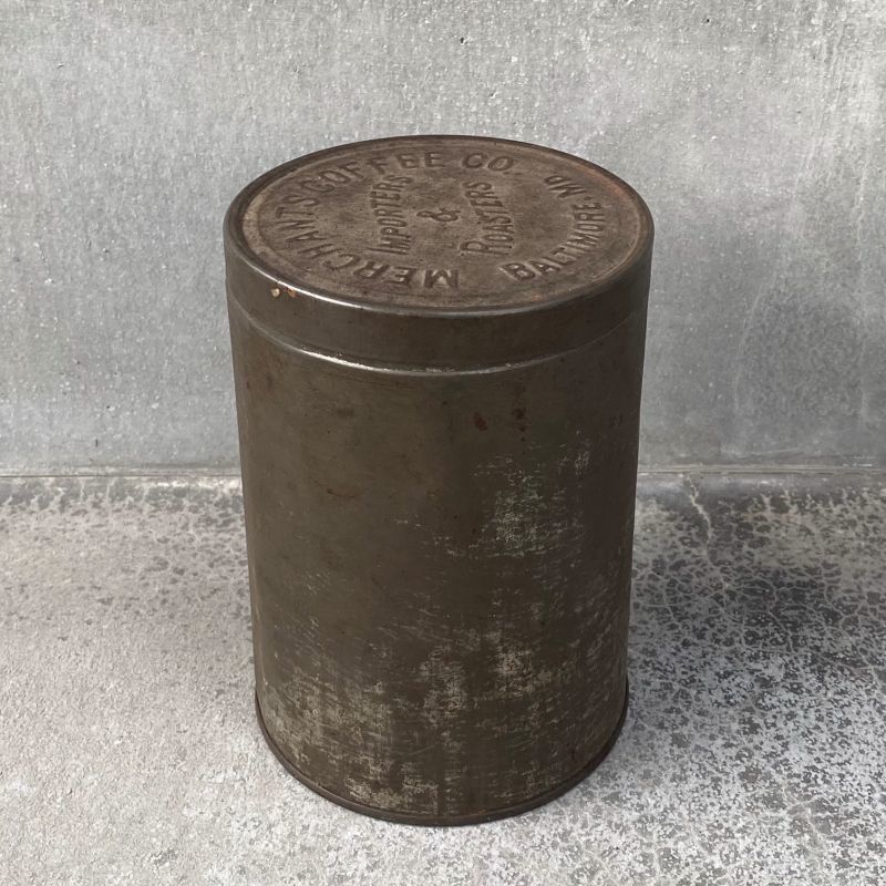 VINTAGE ANTIQUE MERCHANTS COFFEE CO. ヴィンテージ アンティーク TIN 缶 / アメリカ コーヒー オブジェ  カフェ 珈琲 小物入れ USA