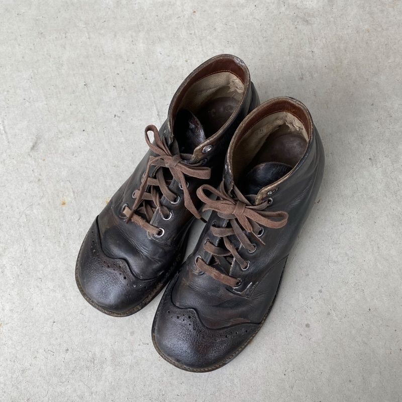 VINTAGE ANTIQUE KIDS LEATHER BOOTS SHOES ヴィンテージ アンティーク