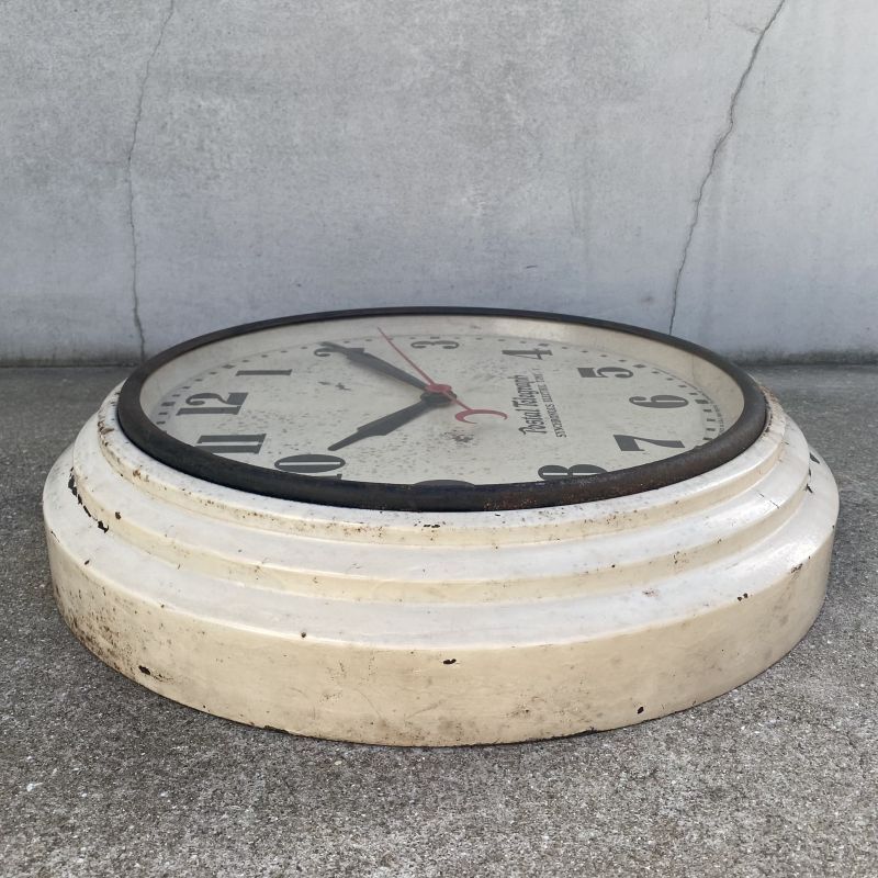 VINTAGE ANTIQUE POSTAL TELEGRAH WALL CLOCK ヴィンテージ アンティーク ポスタルテレグラフ ハモンドクロック  ウォールクロック 壁掛け時計 アメリカ / インダストリアル 白色 郵便局 店舗什器 USA