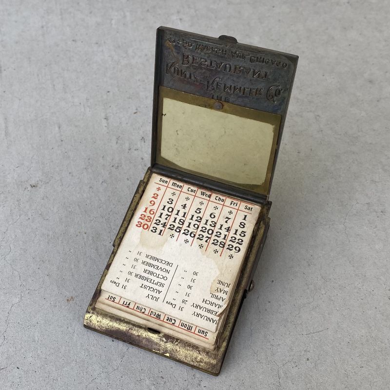 VINTAGE ANTIQUE CALENDAR CLIP ヴィンテージ アンティーク カレンダー 万年カレンダー クリップ / コレクタブル ブラス  文具 真鍮 アメリカ USA