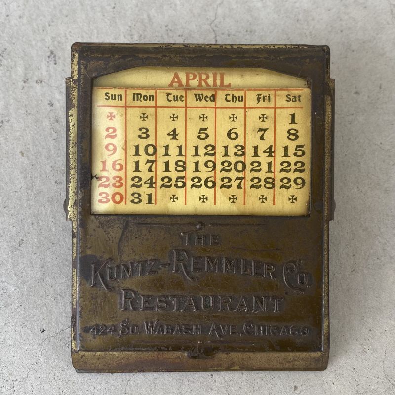 VINTAGE ANTIQUE CALENDAR CLIP ヴィンテージ アンティーク カレンダー