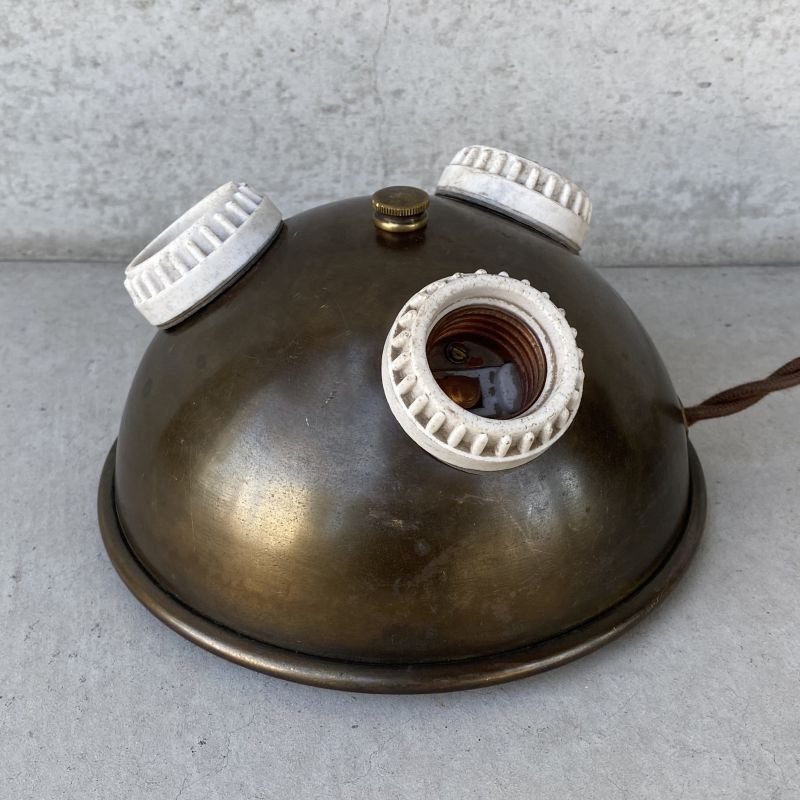 VINTAGE ANTIQUE LIGHT LAMP ヴィンテージ アンティーク 照明 ランプ ライト / コレクタブル インテリア クラスター 3灯  間接照明 ブラス 真鍮 アメリカ USA (2)